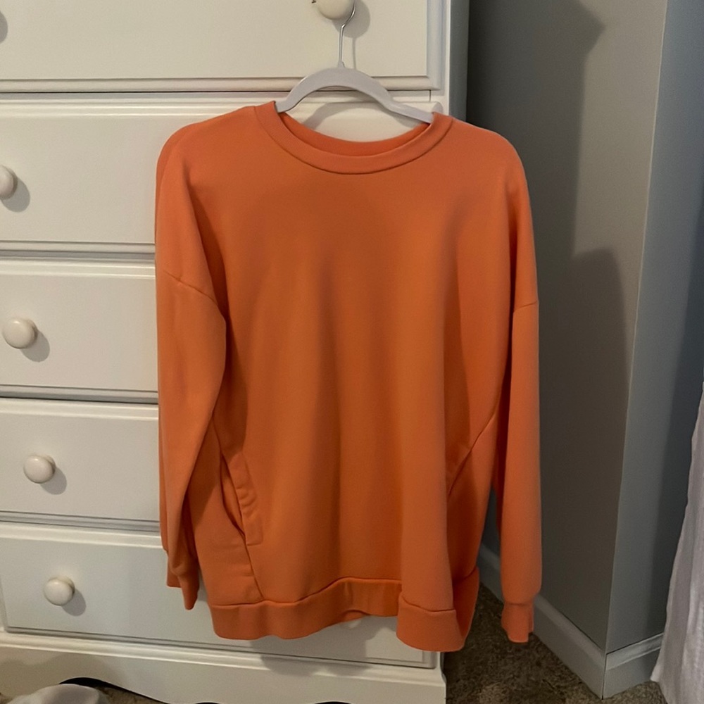 Zenana Orange Crewneck Sweatshirt